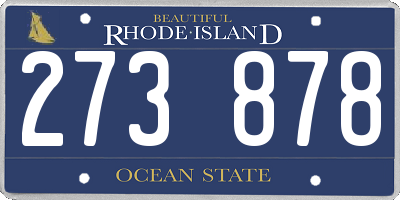 RI license plate 273878