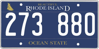 RI license plate 273880