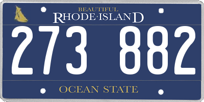 RI license plate 273882
