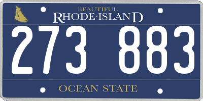 RI license plate 273883