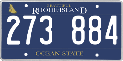 RI license plate 273884