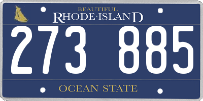 RI license plate 273885