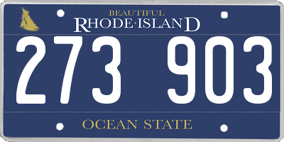 RI license plate 273903