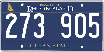 RI license plate 273905