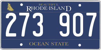 RI license plate 273907