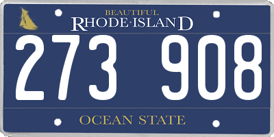 RI license plate 273908