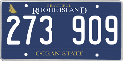 RI license plate 273909