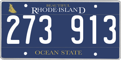 RI license plate 273913