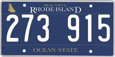 RI license plate 273915