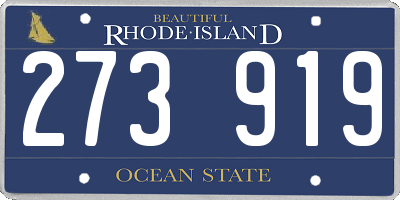 RI license plate 273919