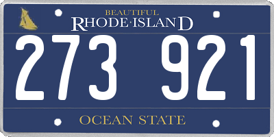 RI license plate 273921