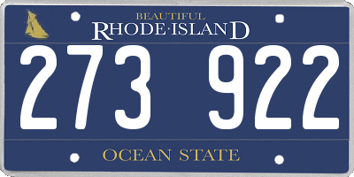 RI license plate 273922