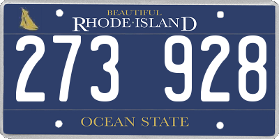 RI license plate 273928