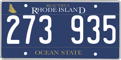 RI license plate 273935