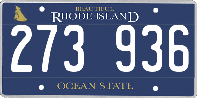 RI license plate 273936