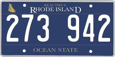 RI license plate 273942