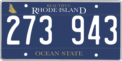 RI license plate 273943