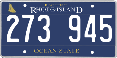 RI license plate 273945