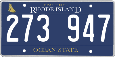 RI license plate 273947