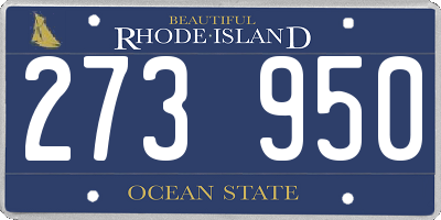 RI license plate 273950