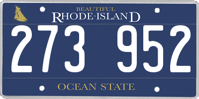 RI license plate 273952