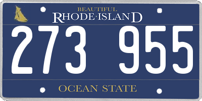 RI license plate 273955