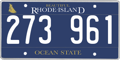 RI license plate 273961