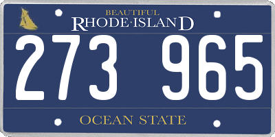 RI license plate 273965