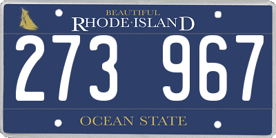 RI license plate 273967