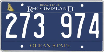 RI license plate 273974