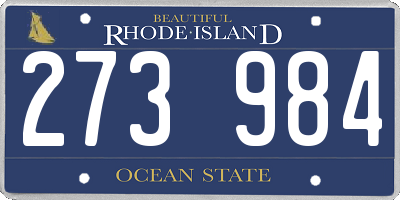 RI license plate 273984