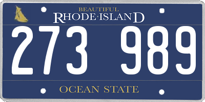 RI license plate 273989