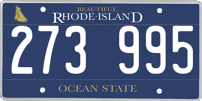 RI license plate 273995