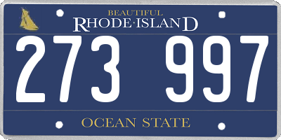 RI license plate 273997