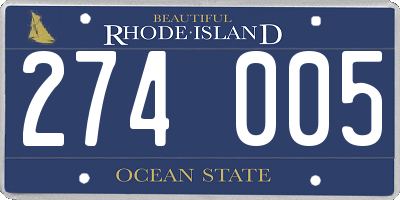 RI license plate 274005