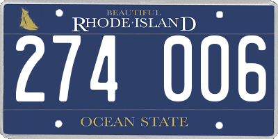 RI license plate 274006