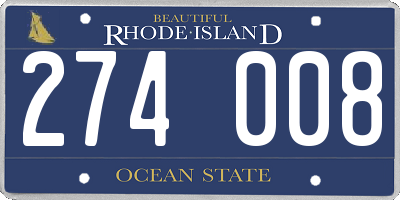 RI license plate 274008