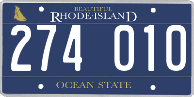 RI license plate 274010