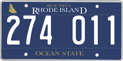 RI license plate 274011