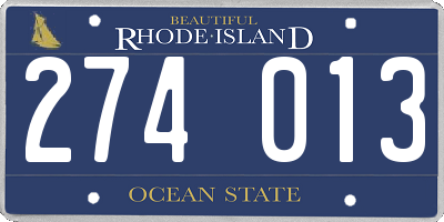 RI license plate 274013