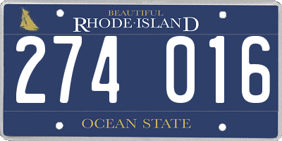 RI license plate 274016