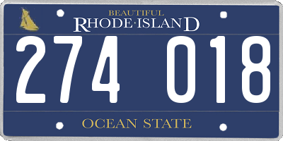 RI license plate 274018