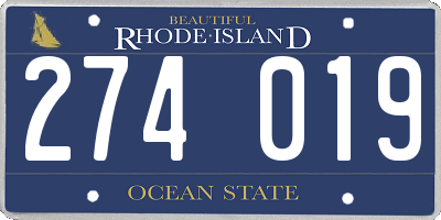 RI license plate 274019