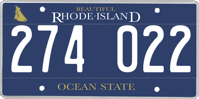 RI license plate 274022