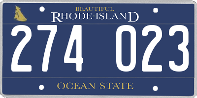 RI license plate 274023
