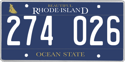 RI license plate 274026