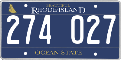 RI license plate 274027