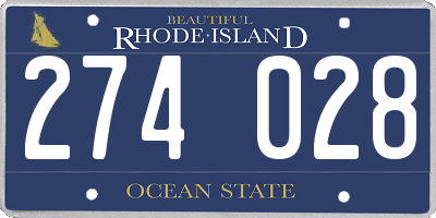 RI license plate 274028