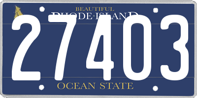 RI license plate 27403
