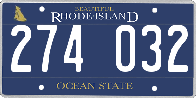 RI license plate 274032
